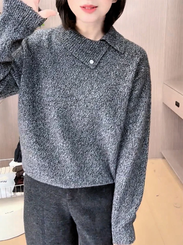 Корейский мягкий уютный вязаный джемпер с воротником, осенне-зимняя новинка, большие размеры, стройнящий универсальный женский топ Snow Dr Miao R
Корейский мягкий уютный вязаный джемпер с воротником, осенне-зимняя новинка, большие размеры, стройнящий универсальный женский топ Snow Dr Miao R