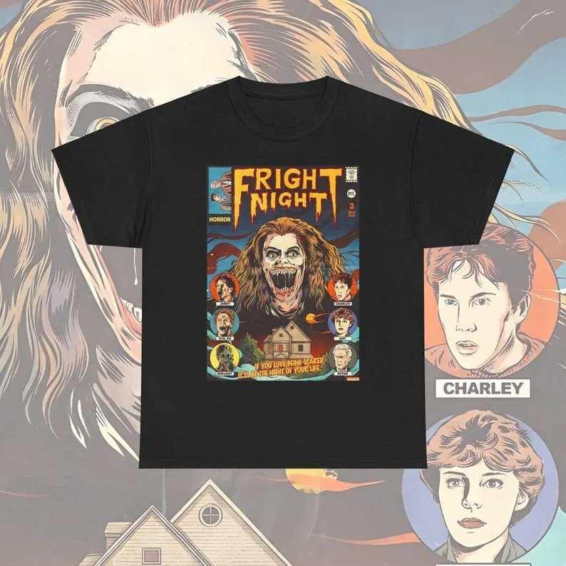 Fright Night T-shirt, Halloween Tee, Scary Movie Shirt, Horror Film Top, Spooky Graphic Tee, Creepy Unisex Tee, Horror Comic
Fright Night T-shirt, Halloween Tee, Scary Movie Shirt, Horror Film Top, Spooky Graphic Tee, Creepy Unisex Tee, Horror Comic