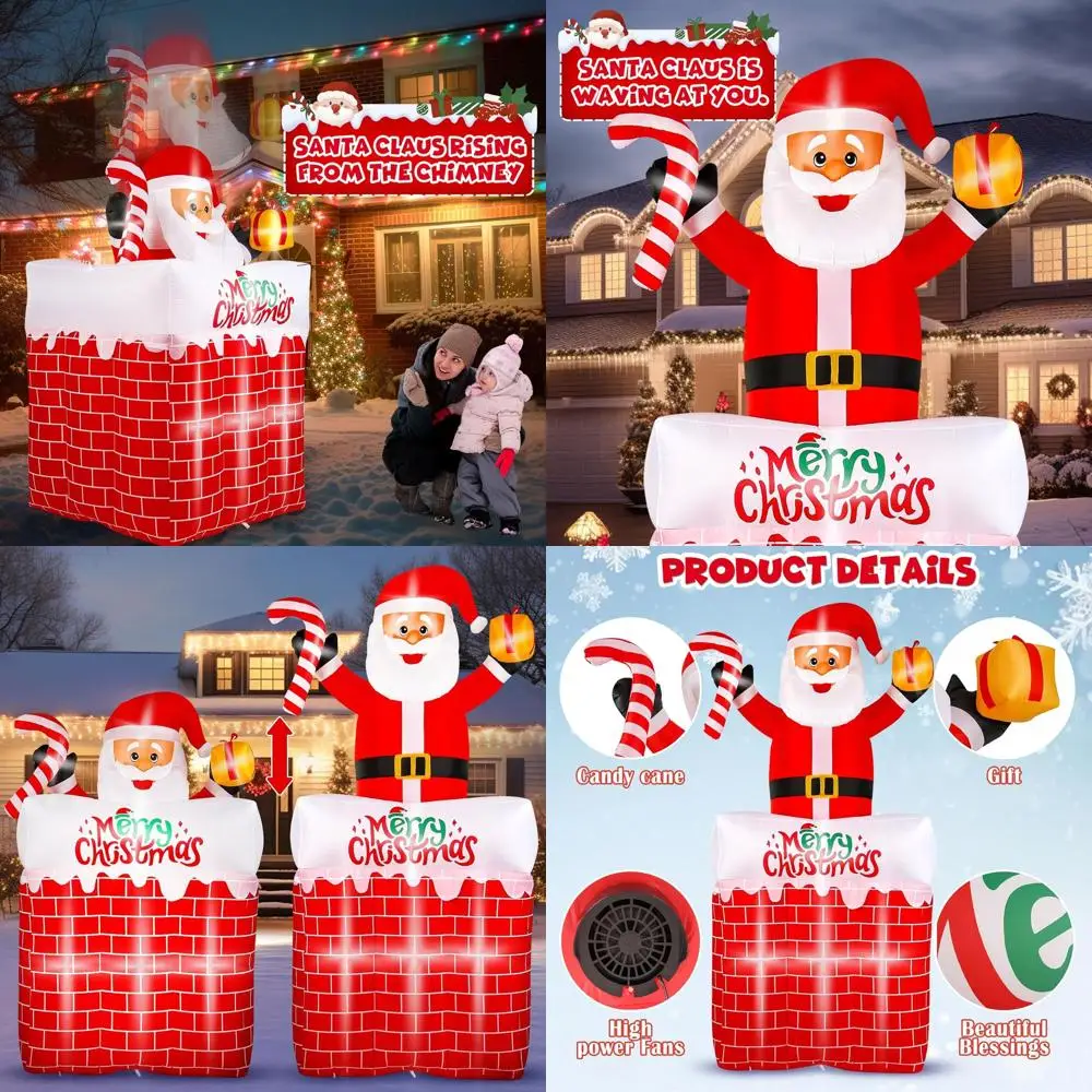 12-Foot Santa Claus Inflatable with Moving Chimney Action and LED Lights for 2025 Christmas Outdoor Decoration
12-Foot Santa Claus Inflatable with Moving Chimney Action and LED Lights for 2025 Christmas Outdoor Decoration