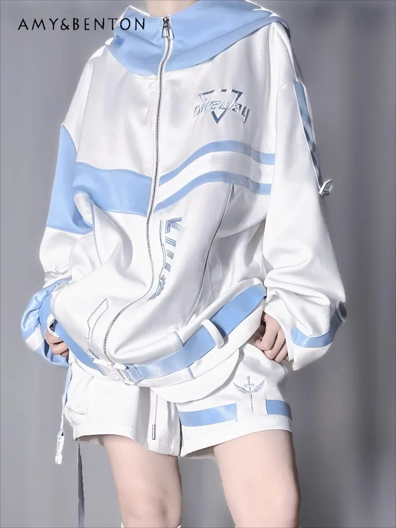 Original Functional Style Water Color Design Mine Series Outfits Sweet Cool Girl Oversized Hooded Jacket Shorts Two-piece Set
Original Functional Style Water Color Design Mine Series Outfits Sweet Cool Girl Oversized Hooded Jacket Shorts Two-piece Set
