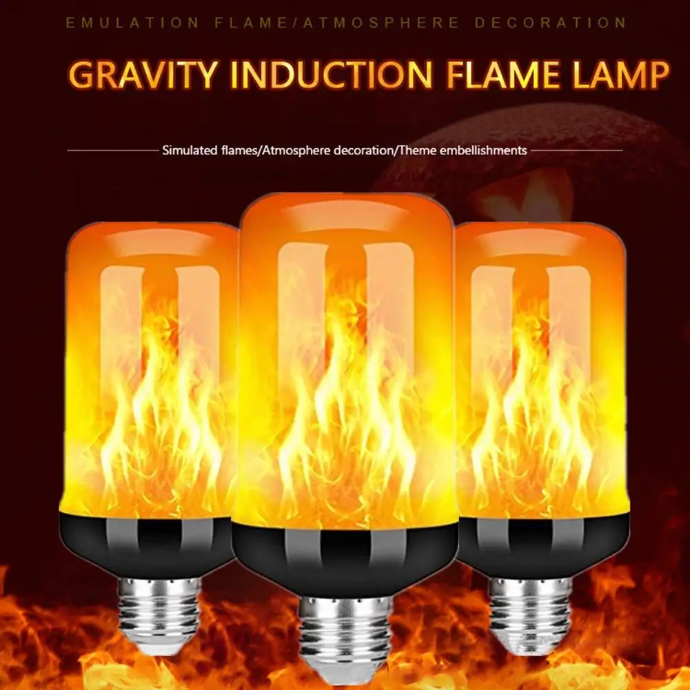 LED Flame Effect Light Bulb 4 Modes E27 Base Fire Light Bulb With Gravity Sensor For Halloween Christmas Party Decoration
LED Flame Effect Light Bulb 4 Modes E27 Base Fire Light Bulb With Gravity Sensor For Halloween Christmas Party Decoration