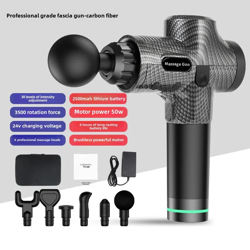 Cross-border fitness vibration fascia gun electric massage instrument adjustment built-in lithium battery
Cross-border fitness vibration fascia gun electric massage instrument adjustment built-in lithium battery