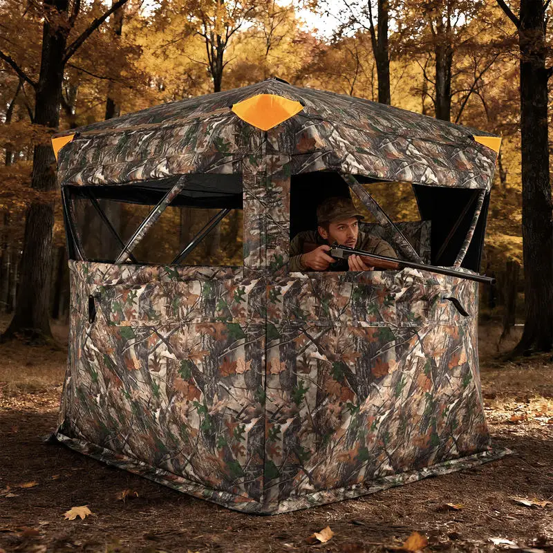 3-4 Person Hunting Blind 270° See-Through Pop-up Ground Blind with Full-Open Swing Door
3-4 Person Hunting Blind 270° See-Through Pop-up Ground Blind with Full-Open Swing Door