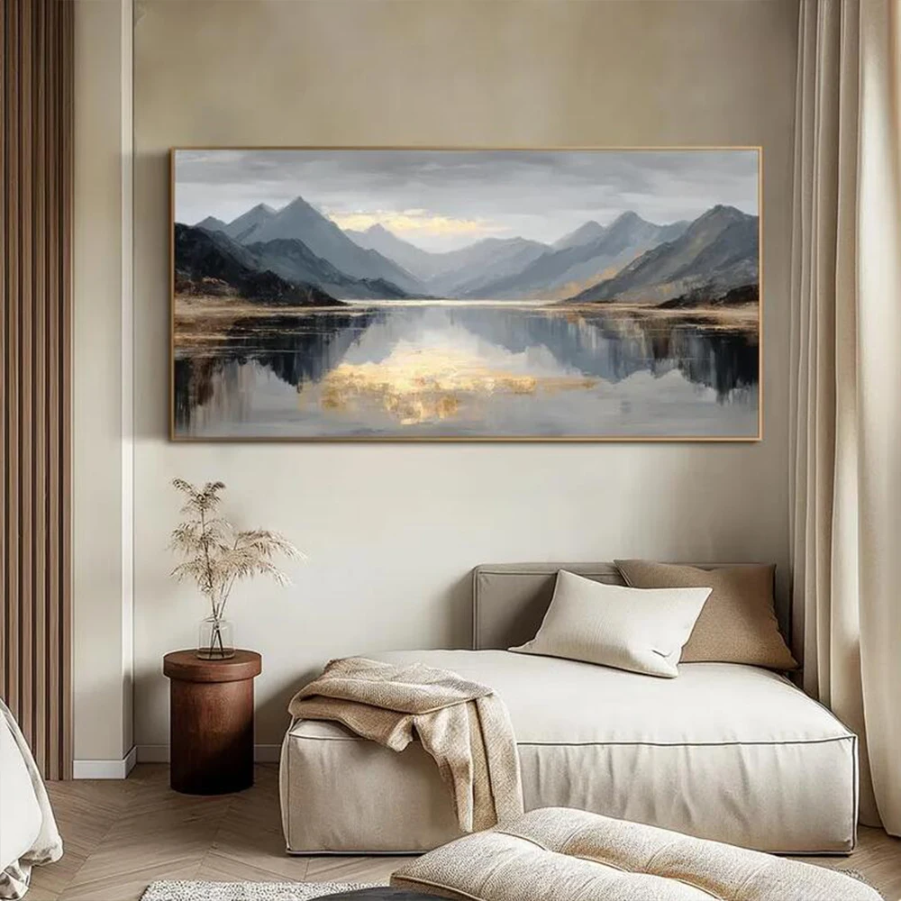 Mountain and lake oil paintings, textured landscape murals, hand-painted canvas, living room decorations, natural artworks
Mountain and lake oil paintings, textured landscape murals, hand-painted canvas, living room decorations, natural artworks