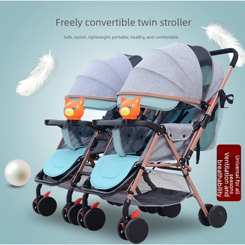 Modular Twin Baby Stroller with Detachable Dual Seats Adjustable Canopy Safety Harness and One Click Fold Design
Modular Twin Baby Stroller with Detachable Dual Seats Adjustable Canopy Safety Harness and One Click Fold Design