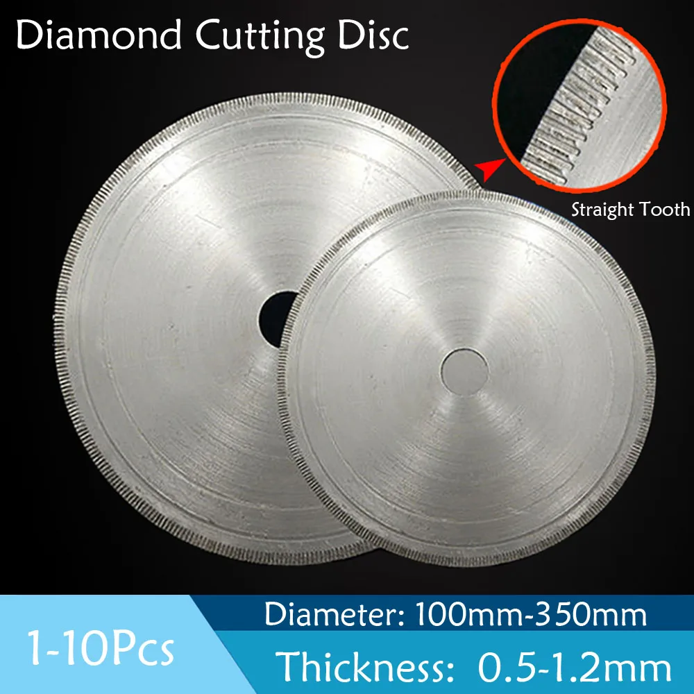 Diamond Cutting Disc 100-350mm Circular Saw Blade Straight Tooth Cutting Disc For Jade Agate Glass Gems Stone Polishing Tools 
Diamond Cutting Disc 100-350mm Circular Saw Blade Straight Tooth Cutting Disc For Jade Agate Glass Gems Stone Polishing Tools