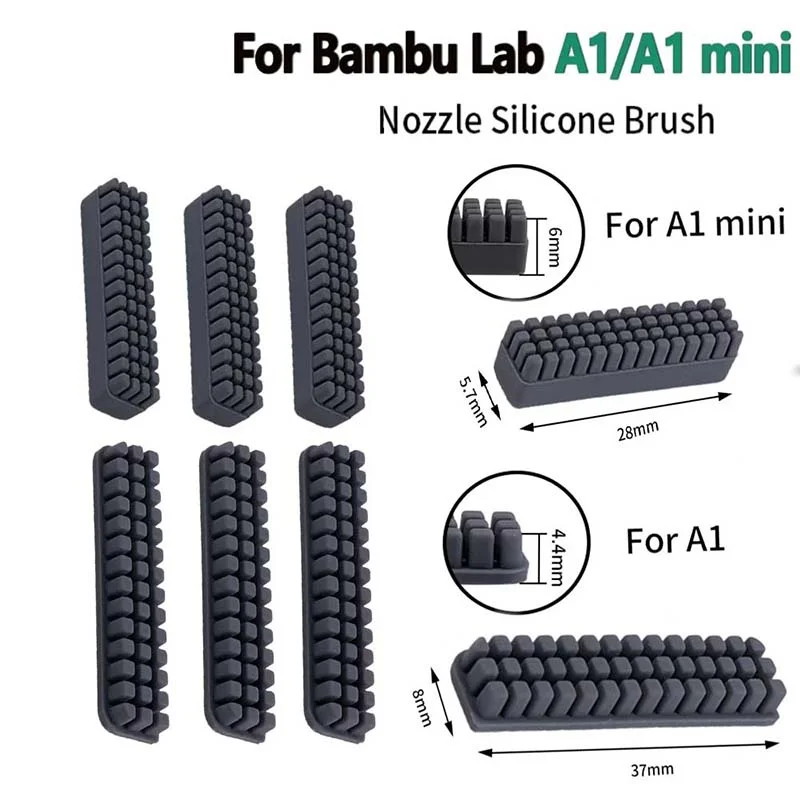 Nozzle Brush For Bambu Lab A1 / A1 Mini Wiper Silicone Brush Hotbed Mounted Scrubbers Cleaning Tool 3D Printer Parts Accessories
Nozzle Brush For Bambu Lab A1 / A1 Mini Wiper Silicone Brush Hotbed Mounted Scrubbers Cleaning Tool 3D Printer Parts Accessories