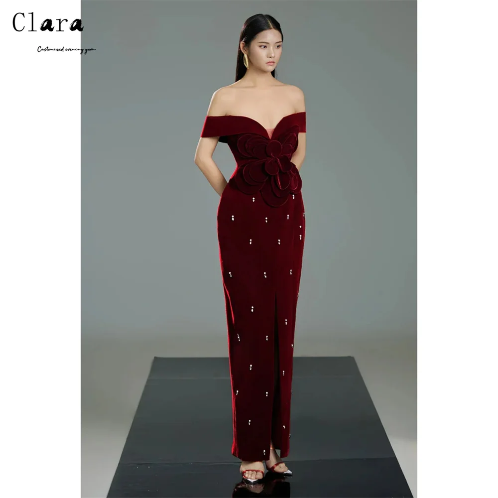 Clara Custom Burgundy Fishtail Rhinestone Off-shoulder Evening Dresses for Woman Party Wedding Luxury Dress 2025 Evening Elegant
Clara Custom Burgundy Fishtail Rhinestone Off-shoulder Evening Dresses for Woman Party Wedding Luxury Dress 2025 Evening Elegant