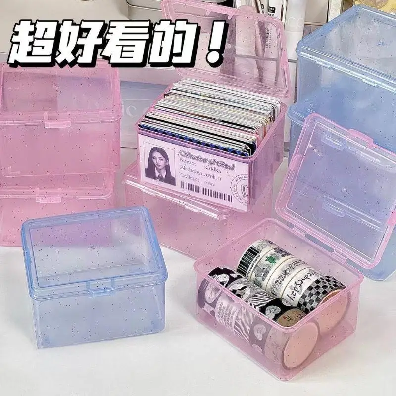 Transparent Glitter Storage Box Plastic Photocards Small Card Storage Box Desk Flip Organizer Box Classification Box Stationery
Transparent Glitter Storage Box Plastic Photocards Small Card Storage Box Desk Flip Organizer Box Classification Box Stationery
