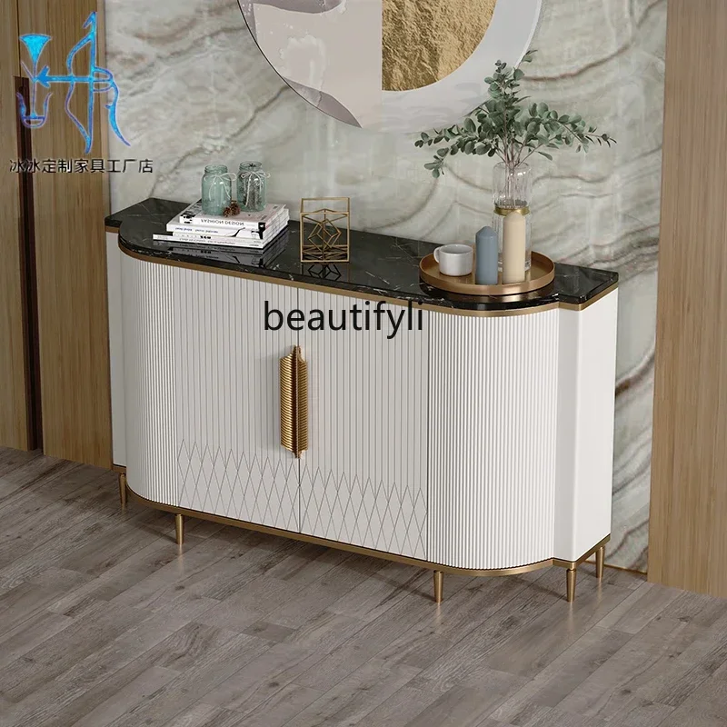 Light luxury dining side cabinet Home dining room Wall decoration locker Living room Marble porch cabinet53
Light luxury dining side cabinet Home dining room Wall decoration locker Living room Marble porch cabinet53