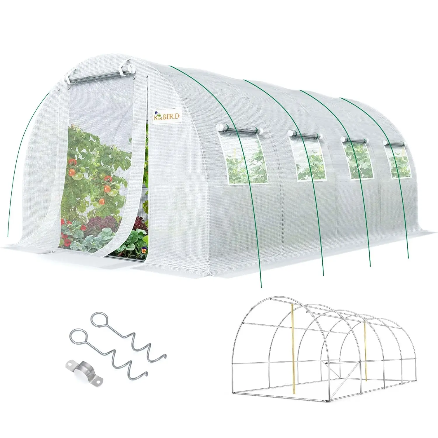 Premium 20x10x6.6FT Greenhouse for Outdoors, Large Walk-in Upgraded Galvanized Metal Frame, Mesh Door Screen Window, Customized
Premium 20x10x6.6FT Greenhouse for Outdoors, Large Walk-in Upgraded Galvanized Metal Frame, Mesh Door Screen Window, Customized