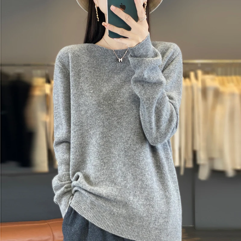 New Fashion Autumn Winter 100% Wool Sweater Women Knitted O-neck Sweater Solid Color Female Basic Clothe Casual Pullover Jumper
New Fashion Autumn Winter 100% Wool Sweater Women Knitted O-neck Sweater Solid Color Female Basic Clothe Casual Pullover Jumper