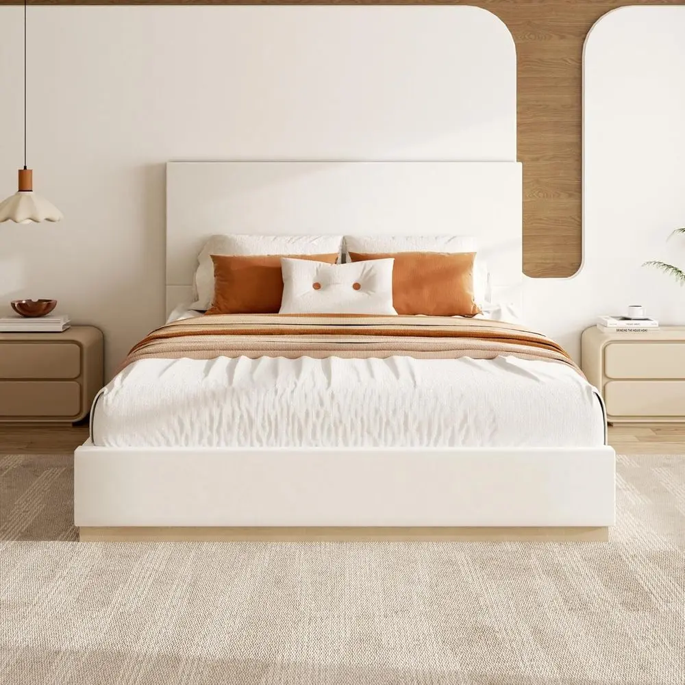 Luxury Velvet Platform Bed with Wooden Slats, Sturdy Mattress Support, Box Spring Compatible, Silent, Easy to Assemble, Beige
Luxury Velvet Platform Bed with Wooden Slats, Sturdy Mattress Support, Box Spring Compatible, Silent, Easy to Assemble, Beige