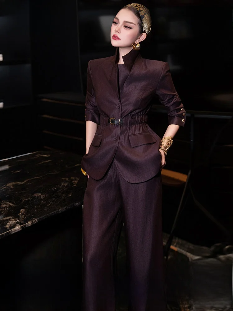 Business Commute Women's Suit Set Autumn Fashion Wide Leg Pants Two Piece Set Professional Style Phimengyi High End Feel
Business Commute Women's Suit Set Autumn Fashion Wide Leg Pants Two Piece Set Professional Style Phimengyi High End Feel