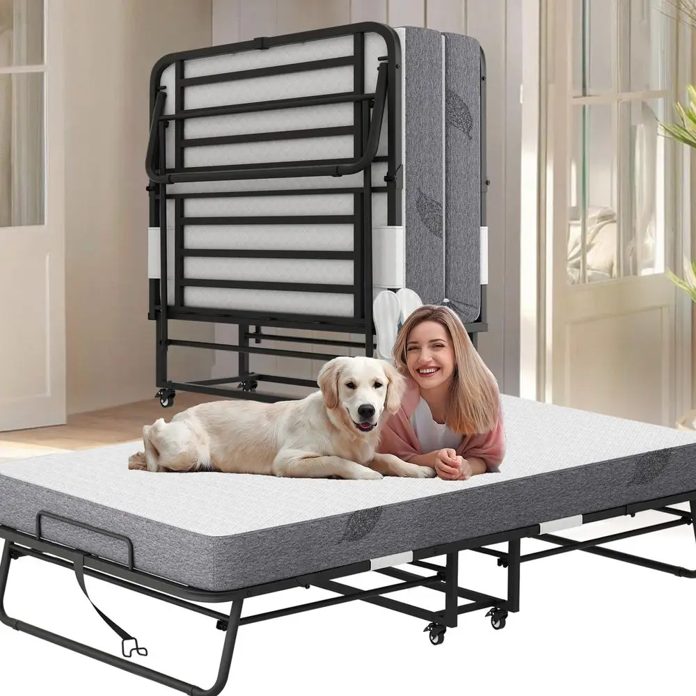 XL Folding Bed with Mattress, 75 x 46 Foldable Guest Bed, Portable Rollaway Bed with 5 Memory Foam Mattress, Sturdy Metal Frame
XL Folding Bed with Mattress, 75 x 46 Foldable Guest Bed, Portable Rollaway Bed with 5 Memory Foam Mattress, Sturdy Metal Frame