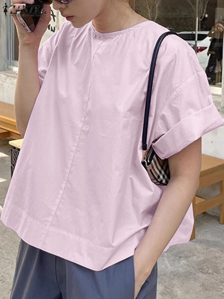 ZANZEA/2020 летние туники с открытой спиной Blusas, женская однотонная футболка, модная праздничная летняя блузка, повседневные свободные топы с короткими рукавами
ZANZEA/2020 летние туники с открытой спиной Blusas, женская однотонная футболка, модная праздничная летняя блузка, повседневные свободные топы с короткими рукавами