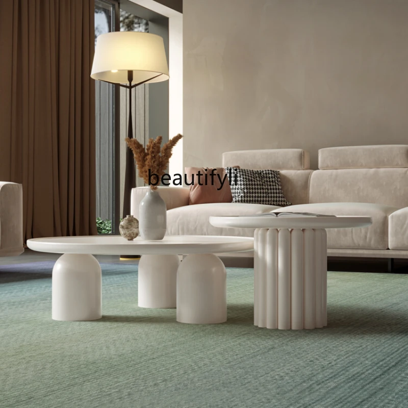 Cream Style Coffee Table Living Room Home Small Apartment round Tea Table Simple Modern Nordic Coffee Table
Cream Style Coffee Table Living Room Home Small Apartment round Tea Table Simple Modern Nordic Coffee Table