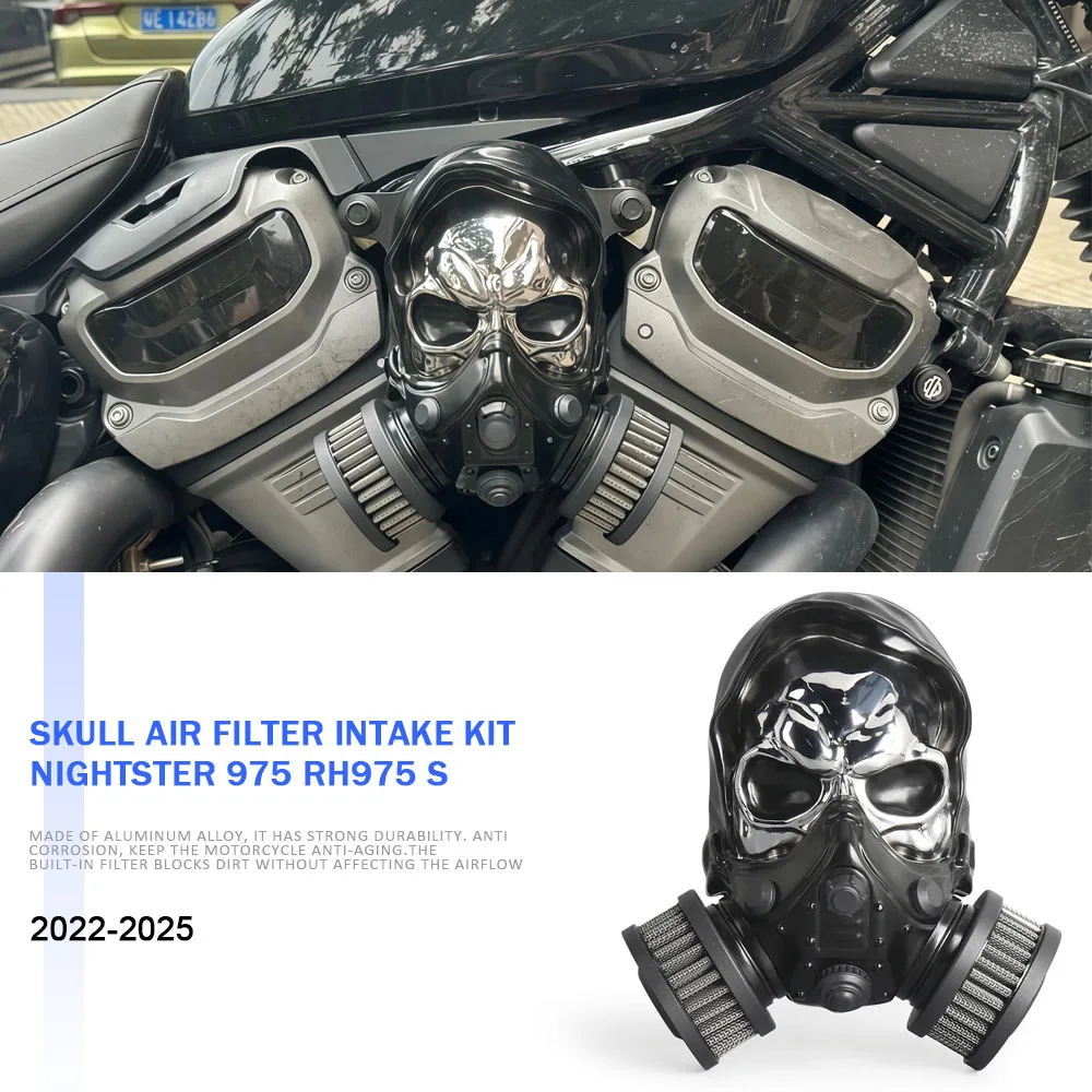 Motorcycle For Nightster 975 RH975 S Skull Air Filter Cleaner Intake System Black Accessories 2022 2023 2024 2025 
Motorcycle For Nightster 975 RH975 S Skull Air Filter Cleaner Intake System Black Accessories 2022 2023 2024 2025