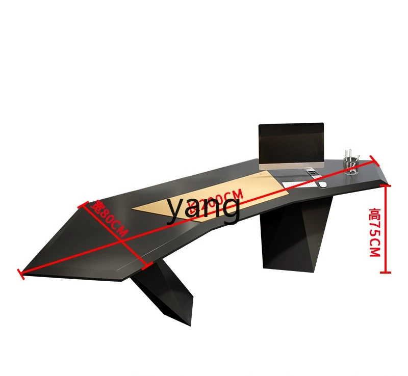 LMM paint boss table special-shaped fashion desk Italian black computer table and chairs
LMM paint boss table special-shaped fashion desk Italian black computer table and chairs