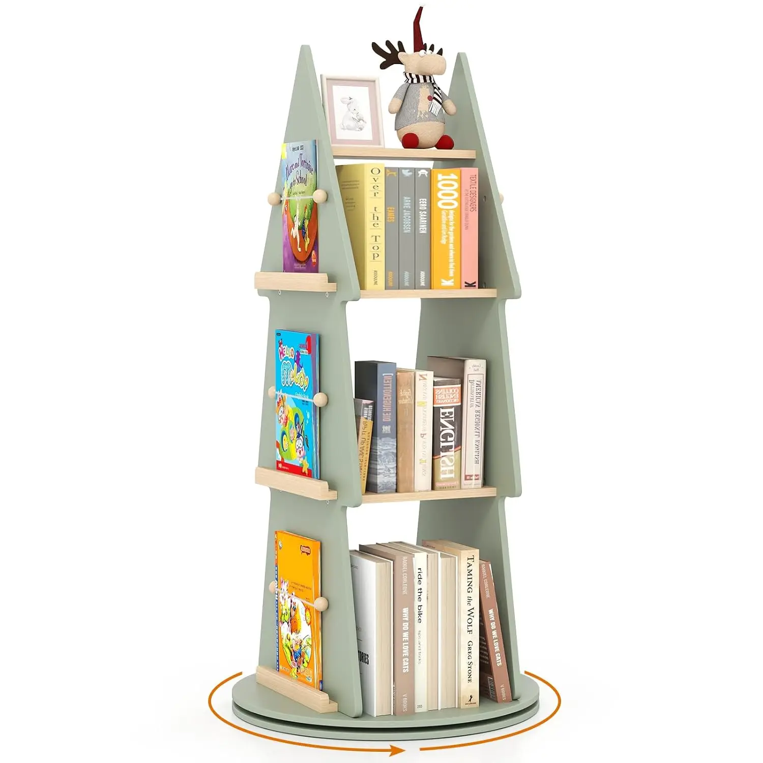 Rotating Bookshelf, 3-Tier Small Book Shelf W/12 Sectors, 360° Display Spinning Bookshelf Tower, Wooden, Customized
Rotating Bookshelf, 3-Tier Small Book Shelf W/12 Sectors, 360° Display Spinning Bookshelf Tower, Wooden, Customized