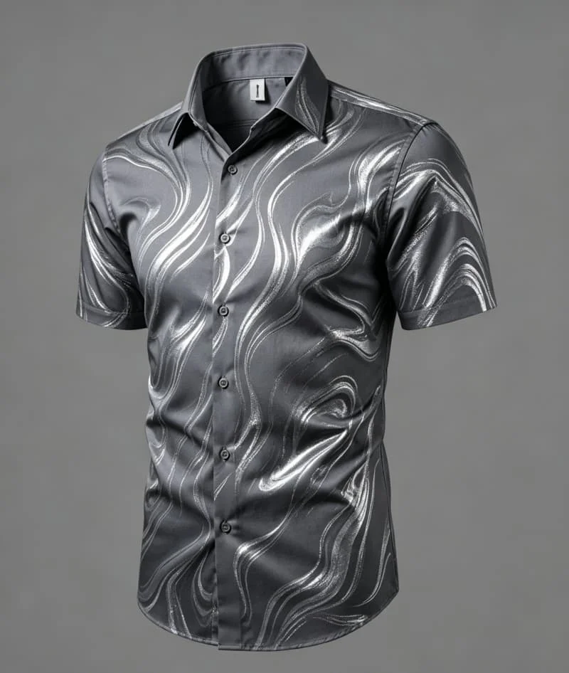 Men's fluid&abstract Line Printed Short Sleeved shirt, Clean And Artistic charm, Suitable For Personalized Street Wear
Men's fluid&abstract Line Printed Short Sleeved shirt, Clean And Artistic charm, Suitable For Personalized Street Wear