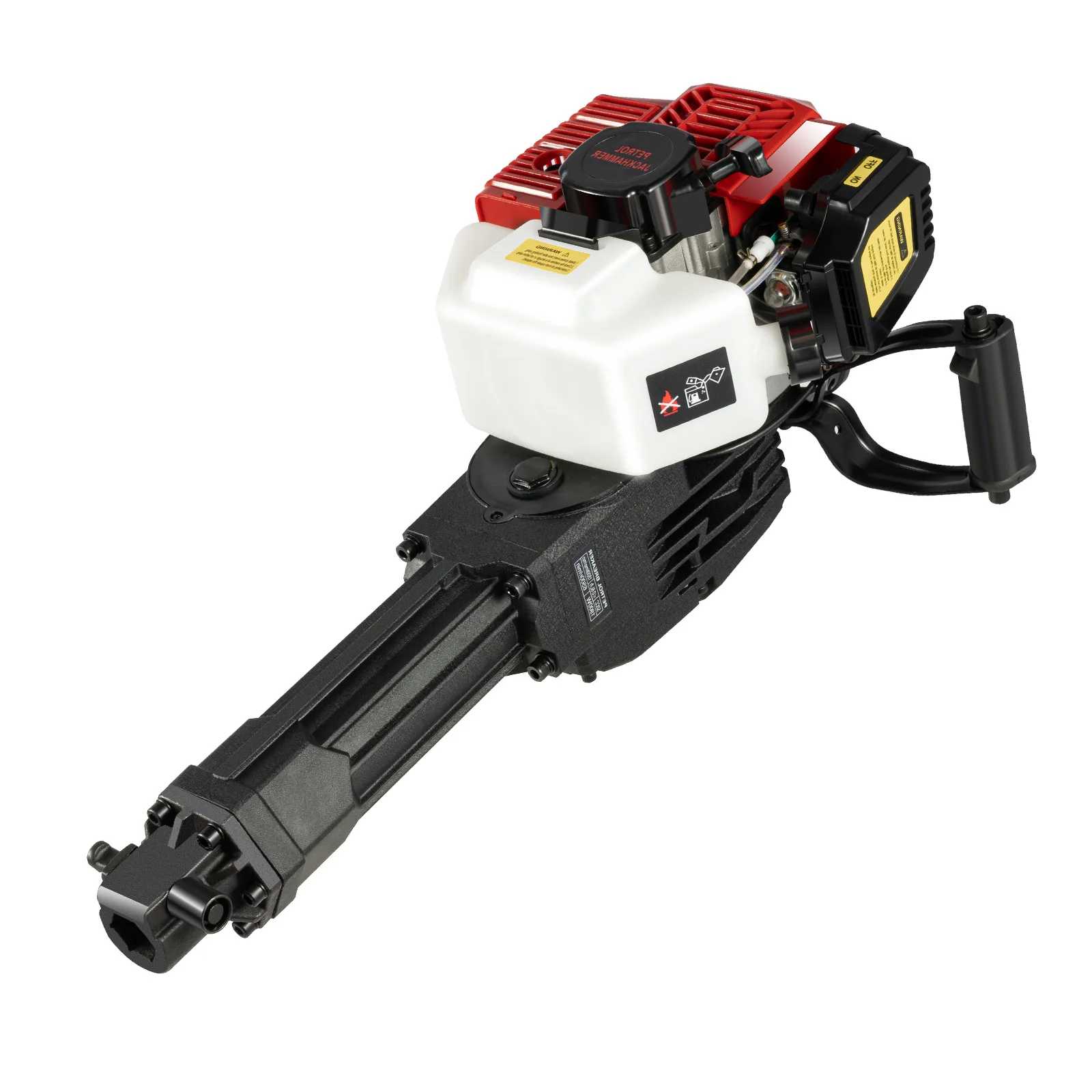 Бензиновый отбойный молоток 52CC, 2-тактный, 1900 Вт, с ручным запуском, перфоратор + зубило
Бензиновый отбойный молоток 52CC, 2-тактный, 1900 Вт, с ручным запуском, перфоратор + зубило