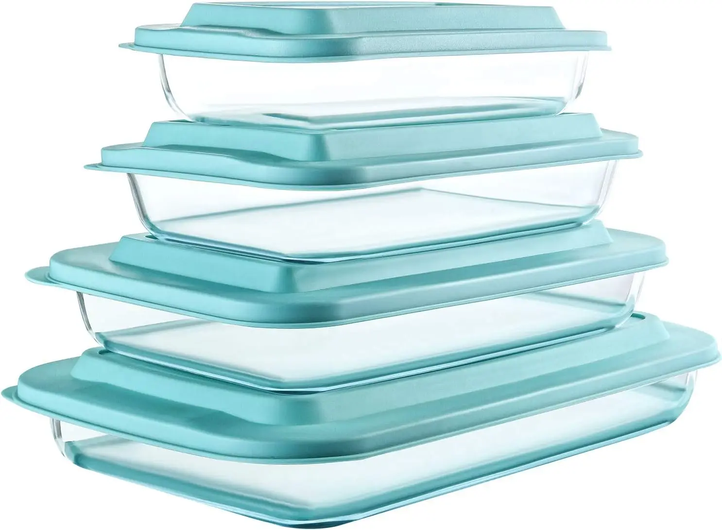 8-Piece Deep Glass Baking Dish Set with Plastic Lids, Rectangular Bakeware for Lasagna, Leftovers, Cooking, Kitchen
8-Piece Deep Glass Baking Dish Set with Plastic Lids, Rectangular Bakeware for Lasagna, Leftovers, Cooking, Kitchen