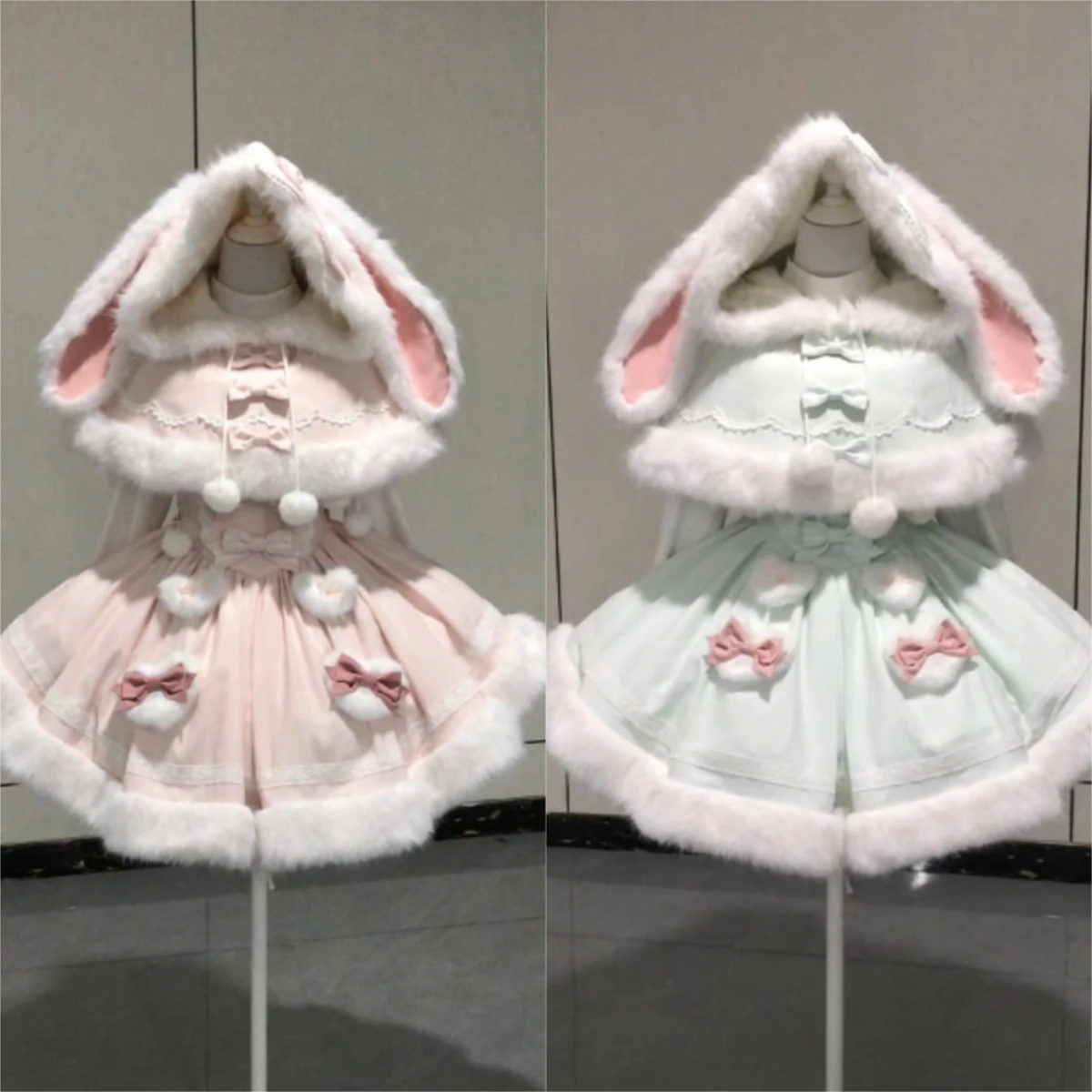 Японское милое кавайное пальто, комплект из 2 предметов, женский плащ с длинными рукавами и заячьими ушками, пальто + юбки на бретелях, Harajuku, милый женская одежда с бантом
Японское милое кавайное пальто, комплект из 2 предметов, женский плащ с длинными рукавами и заячьими ушками, пальто + юбки на бретелях, Harajuku, милый женская одежда с бантом