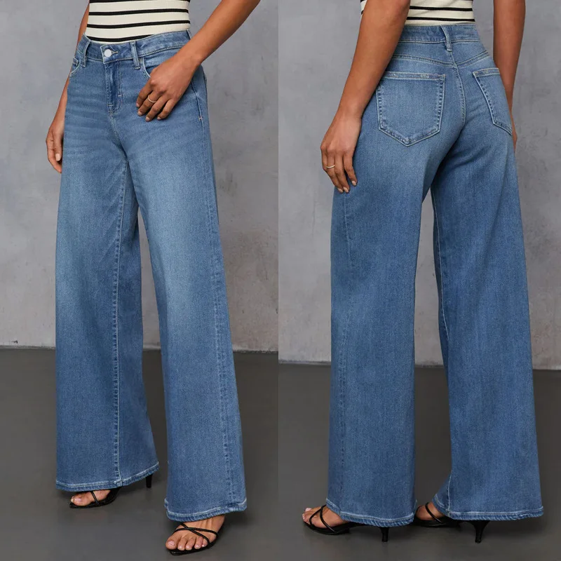 European and American elastic jeans new washed elastic wide leg pants fashionable temperament jeans
European and American elastic jeans new washed elastic wide leg pants fashionable temperament jeans