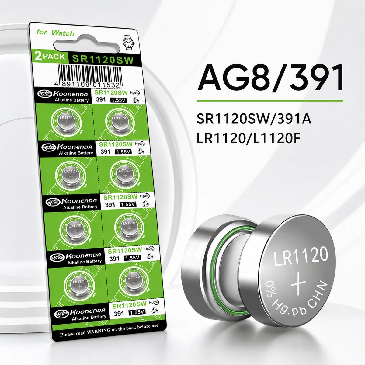 Alkaline Button Cell Battery AG8 LR1120 1.5V 5-50PCS, 391 LR57 SR55 LR55 CX191 G8 For Watch Toy Remote Camera Stable Power
Alkaline Button Cell Battery AG8 LR1120 1.5V 5-50PCS, 391 LR57 SR55 LR55 CX191 G8 For Watch Toy Remote Camera Stable Power