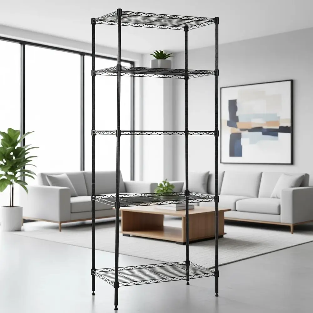 Adjustable Steel Shelving Unit for Garage, Kitchen, Holds 200 lbs, Easy Assembly, 13.4D x 23.2W x 60H, Black
Adjustable Steel Shelving Unit for Garage, Kitchen, Holds 200 lbs, Easy Assembly, 13.4D x 23.2W x 60H, Black