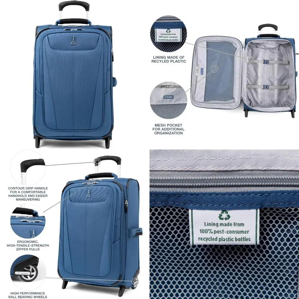 Легкий расширяемый 2-колесный чемодан для ручной клади, чемодан Softside для мужчин и женщин, синий, приятный для путешествий
Легкий расширяемый 2-колесный чемодан для ручной клади, чемодан Softside для мужчин и женщин, синий, приятный для путешествий