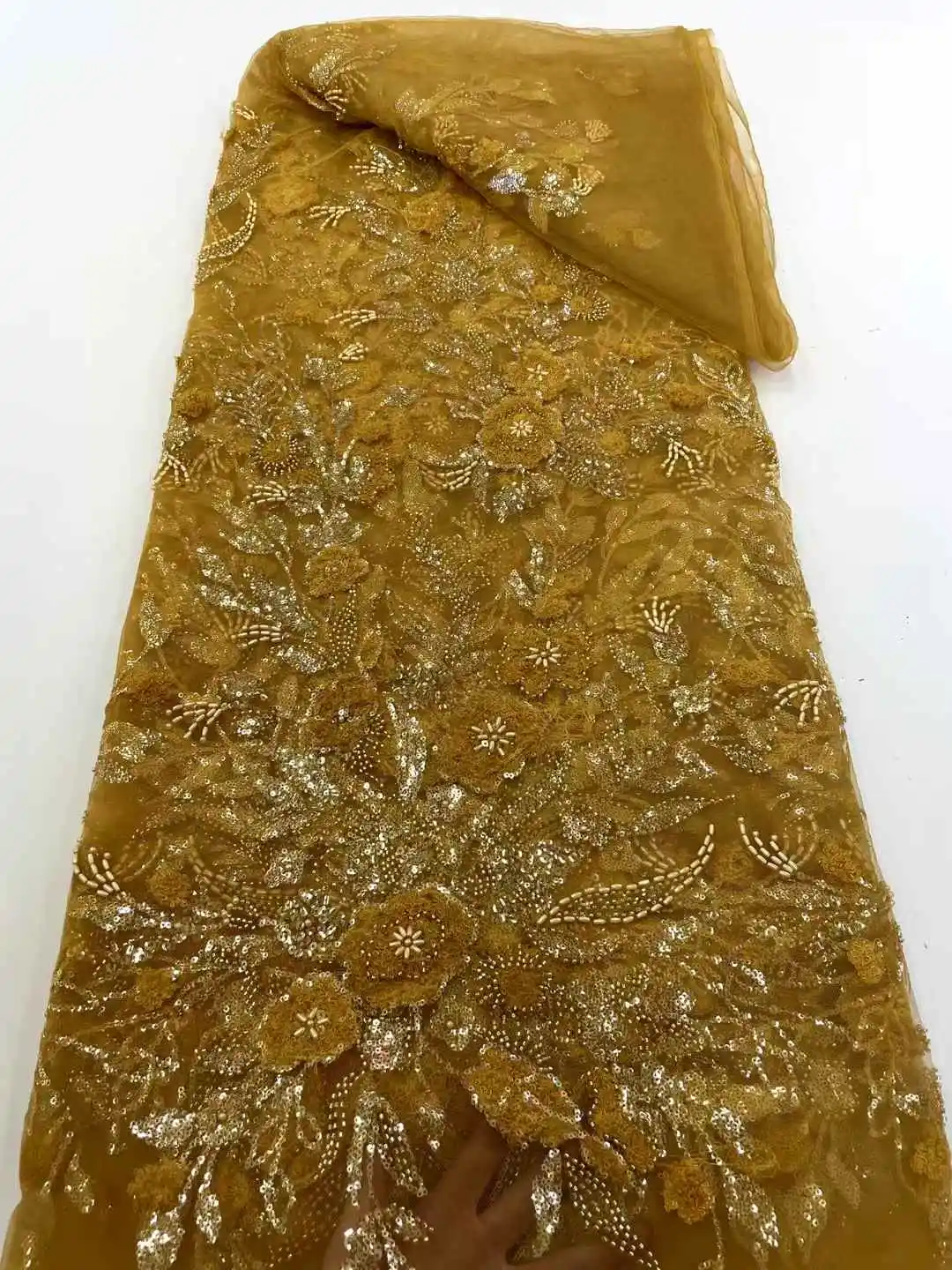 New Design African Beaded Net Lace Fabric 2025 High Quality Nigerian Sequins French Tulle Mesh Fabrics For Wedding Party Dresses
New Design African Beaded Net Lace Fabric 2025 High Quality Nigerian Sequins French Tulle Mesh Fabrics For Wedding Party Dresses