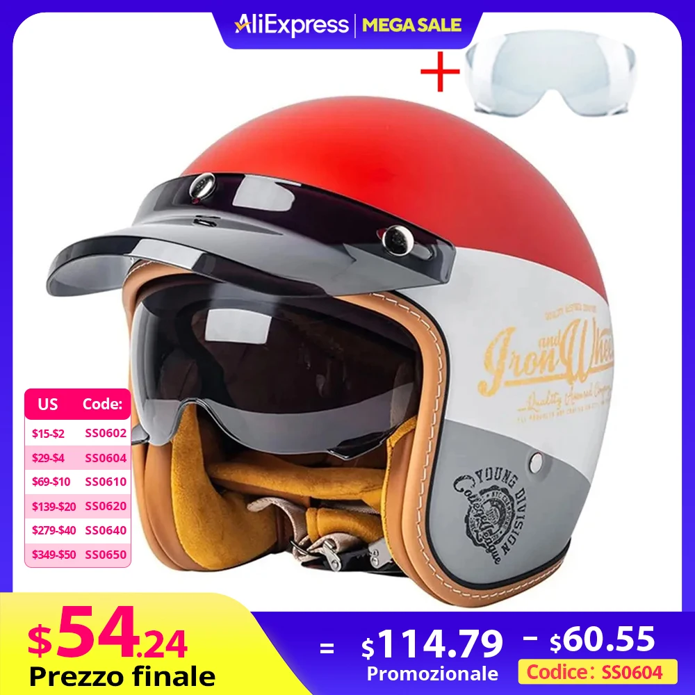 Motorcycle Helmet Retro Helmet 3/4 Open Face Helmets Vintage DOT Certification Moto Helmet Half Face Men Women For Four Seasons
Motorcycle Helmet Retro Helmet 3/4 Open Face Helmets Vintage DOT Certification Moto Helmet Half Face Men Women For Four Seasons