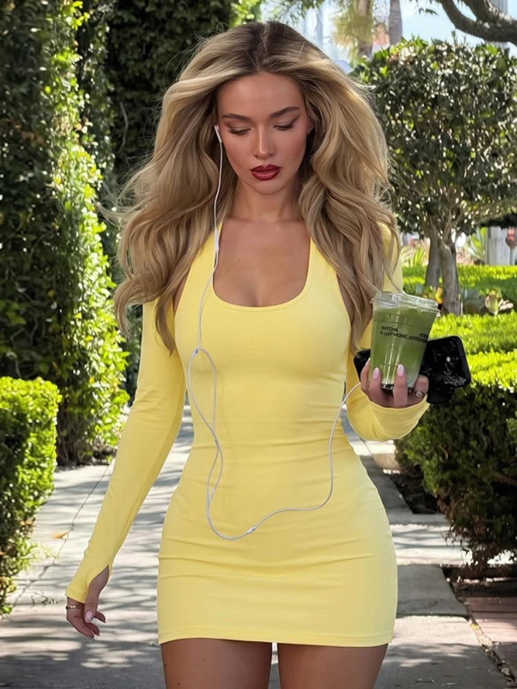 Fashion Long Sleeve Cover-ups and Tank Dress 2 Piece Matching Sets Women Solid Package Hip Bodycon Short Dresses Suit Streetwear
Fashion Long Sleeve Cover-ups and Tank Dress 2 Piece Matching Sets Women Solid Package Hip Bodycon Short Dresses Suit Streetwear