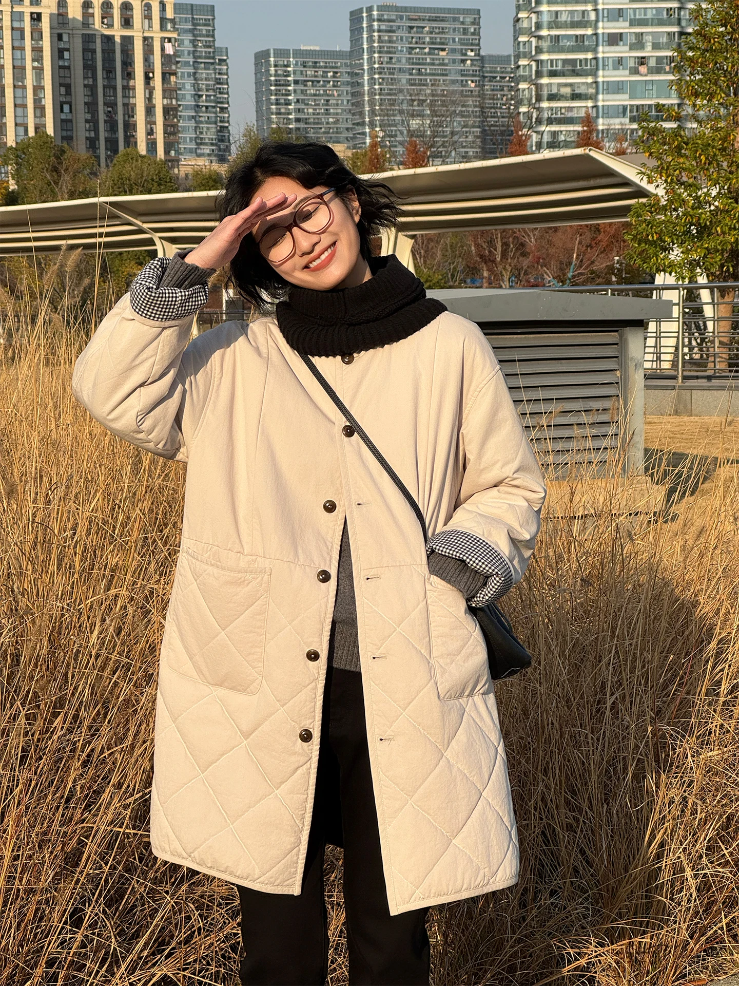 Zhou Xiaoya Winter New Sle Casual Plaid Splicing Cotton Jaet Women's Medium Length Simple Commute Cotton Clothes
Zhou Xiaoya Winter New Sle Casual Plaid Splicing Cotton Jaet Women's Medium Length Simple Commute Cotton Clothes