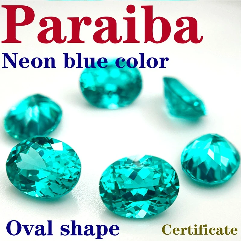 Paraiba Oval Shape Artificial Gemstone Neon Blue Color Available Certificate Hand Cutting
Paraiba Oval Shape Artificial Gemstone Neon Blue Color Available Certificate Hand Cutting