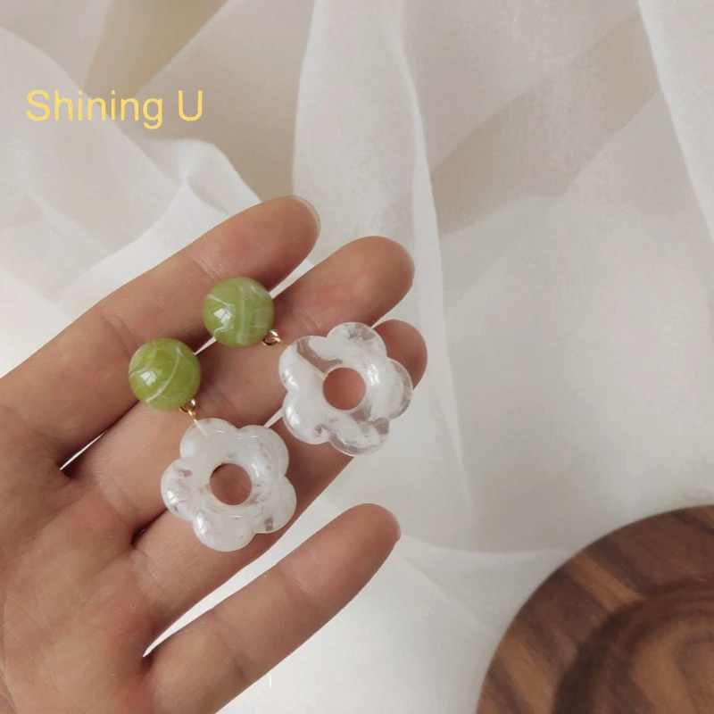 Shining U Resin White Flower Dangle Earrings for Women Fashion Accessory Spring 
Shining U Resin White Flower Dangle Earrings for Women Fashion Accessory Spring