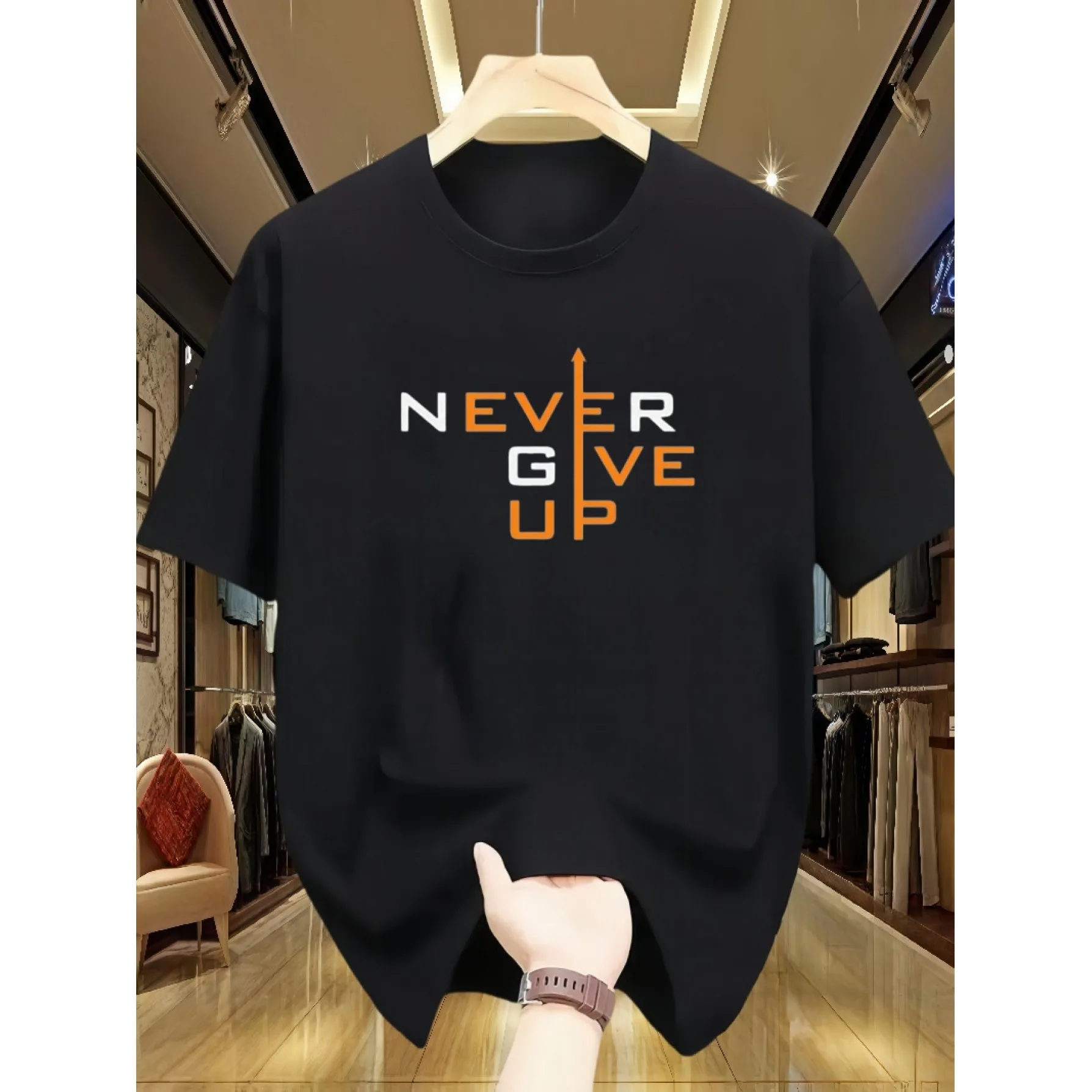Never Give Up Graphic Tee Men Women Cotton Short Sleeve Breathable Daily Casual T-Shirt
Never Give Up Graphic Tee Men Women Cotton Short Sleeve Breathable Daily Casual T-Shirt