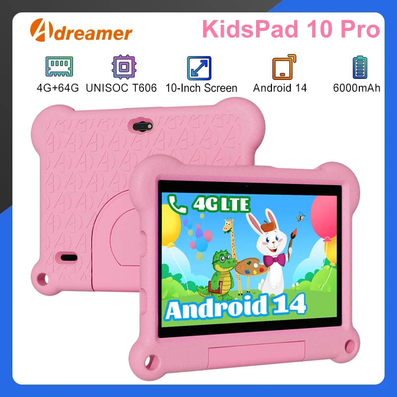 10-дюймовый детский планшет Adreamer KidsPad10Pro, 4 ГБ, 64 ГБ, с детским образовательным программным обеспечением для обучения детей, защитный чехол для детей
10-дюймовый детский планшет Adreamer KidsPad10Pro, 4 ГБ, 64 ГБ, с детским образовательным программным обеспечением для обучения детей, защитный чехол для детей