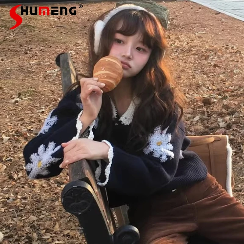 Wool Blend 3D Flower Jacquard Hand-crocheted Lapel Sweater Spring Beautiful Long-sleeves Single-breasted Knitted Cardigan Coat
Wool Blend 3D Flower Jacquard Hand-crocheted Lapel Sweater Spring Beautiful Long-sleeves Single-breasted Knitted Cardigan Coat