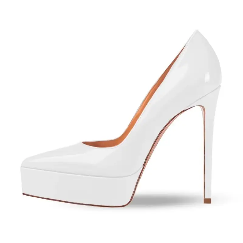 Arden Furtado Spring white patent leather Platform pumps shoe pointed shoe Shallow Super high heel Office lady Single shoe
Arden Furtado Spring white patent leather Platform pumps shoe pointed shoe Shallow Super high heel Office lady Single shoe