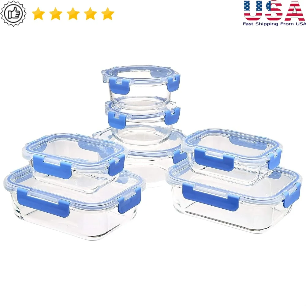 Set of 14 BPA-Free Glass Food Storage Containers with Locking Lids Leak-Proof Oven Safe Easy to Clean Multi-Functional
Set of 14 BPA-Free Glass Food Storage Containers with Locking Lids Leak-Proof Oven Safe Easy to Clean Multi-Functional