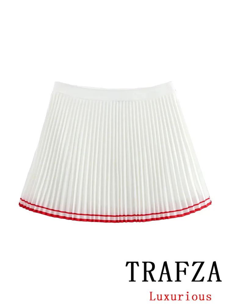 TRAFZA Casual Sweet Chic Women Skirt Solid Folds Mini Short Skirt Fashion 2025 Spring Summer Holiday Female Short Draped Skirt
TRAFZA Casual Sweet Chic Women Skirt Solid Folds Mini Short Skirt Fashion 2025 Spring Summer Holiday Female Short Draped Skirt
