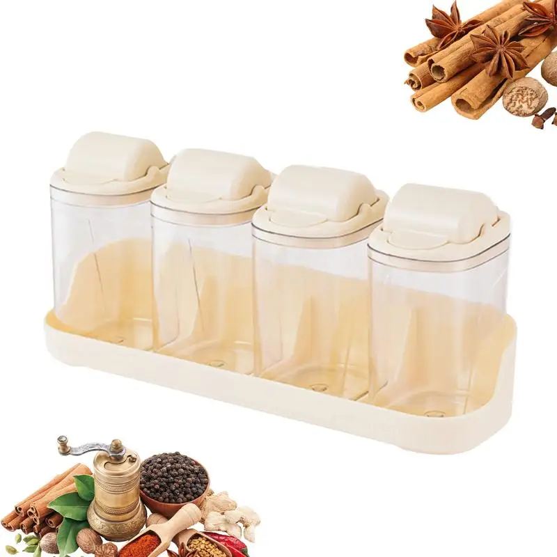 Прозрачная коробка для приправ, 4 упаковки контейнеров для соли и перца с подносом, прозрачный настенный держатель для хранения перца для кухни, дома 
Прозрачная коробка для приправ, 4 упаковки контейнеров для соли и перца с подносом, прозрачный настенный держатель для хранения перца для кухни, дома