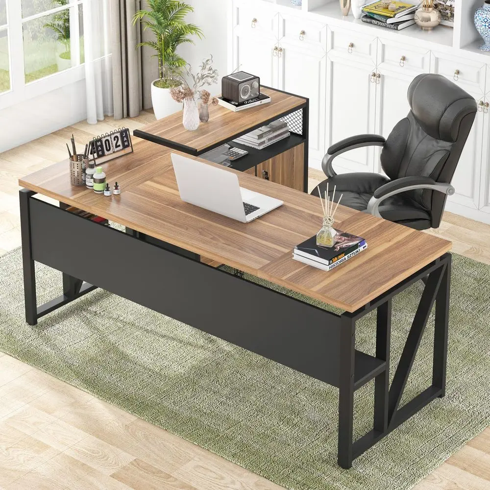 63 Executive with Drawer Cabinet, L Shaped Desk and Lock lateral File Cabinet, 2 Piece Home Office Furniture Set with Drawers f
63 Executive with Drawer Cabinet, L Shaped Desk and Lock lateral File Cabinet, 2 Piece Home Office Furniture Set with Drawers f