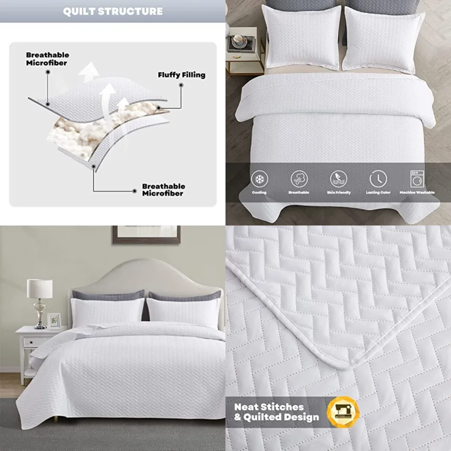 Quilt Set, weight Bedspread Ultrasonic Pattern Coverlet for All Season Comforter Bedding Decor - 2 Pcs Twin Extra Long Bed Cove
Quilt Set, weight Bedspread Ultrasonic Pattern Coverlet for All Season Comforter Bedding Decor - 2 Pcs Twin Extra Long Bed Cove
