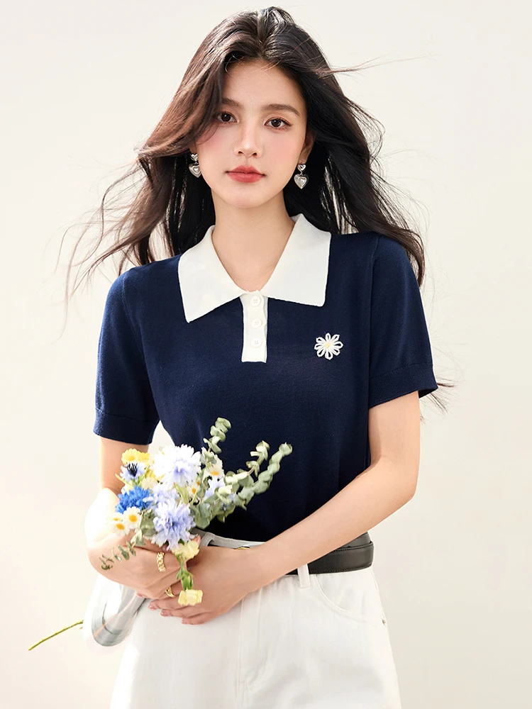 Casual Versatile Polo Neck T-shirt Women 2025 Summer New Short Sleeve T-Shirt Fashion Niche Design Female Tops
Casual Versatile Polo Neck T-shirt Women 2025 Summer New Short Sleeve T-Shirt Fashion Niche Design Female Tops