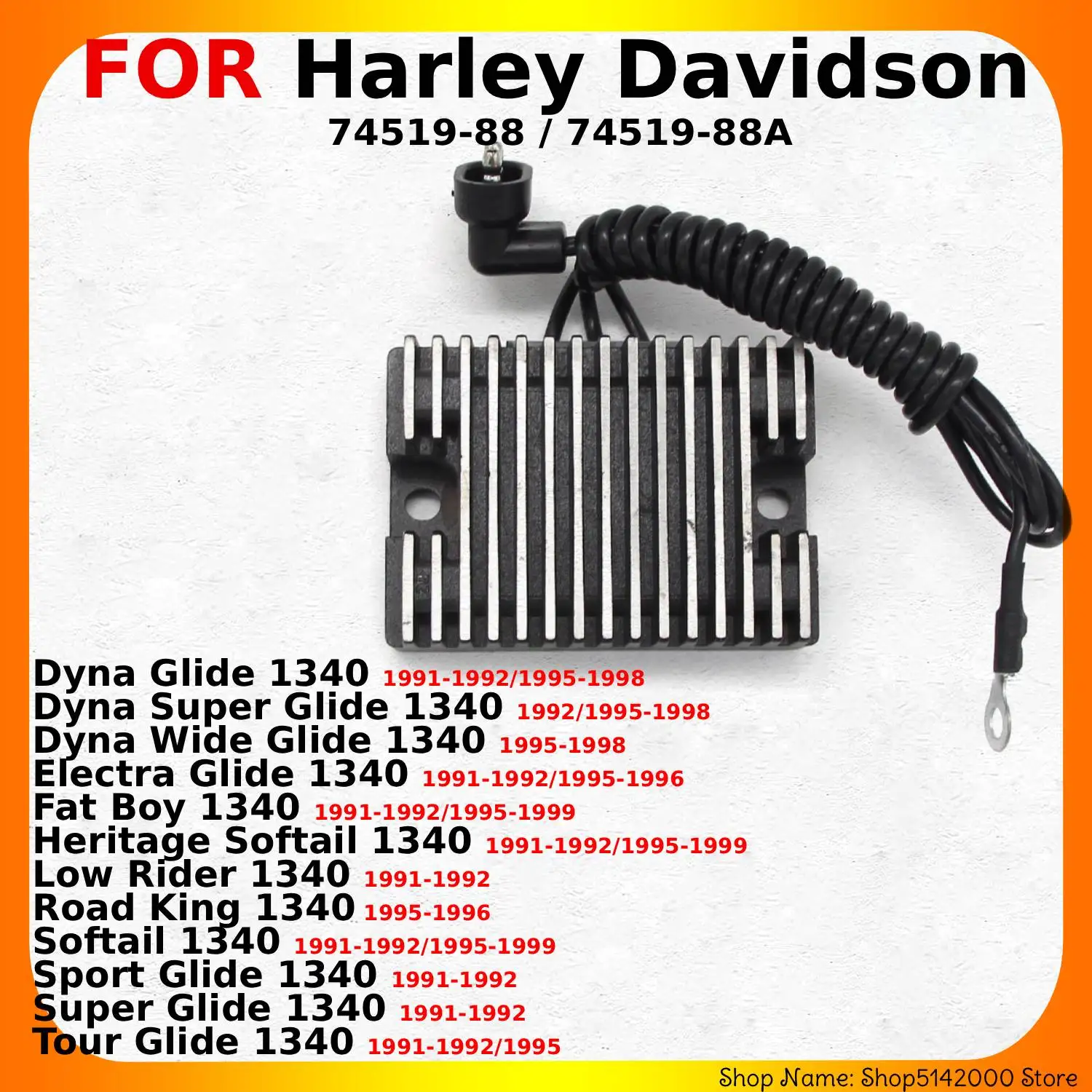 OEM:74519-88 Motorcycle 12V Voltage Regulator Rectifier Parts For Harley Davidson Dyna Glide 1340 Road King 1340 Fat Boy 1340
OEM:74519-88 Motorcycle 12V Voltage Regulator Rectifier Parts For Harley Davidson Dyna Glide 1340 Road King 1340 Fat Boy 1340