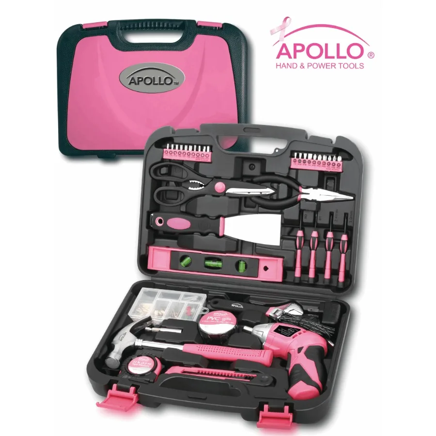 135-Piece Household Tool Kit in Pink Includes Pivoting Dual-Angle 3.6V Lithium-Ion Cordless Screwdriver for DIY, Home Repair Cr
135-Piece Household Tool Kit in Pink Includes Pivoting Dual-Angle 3.6V Lithium-Ion Cordless Screwdriver for DIY, Home Repair Cr